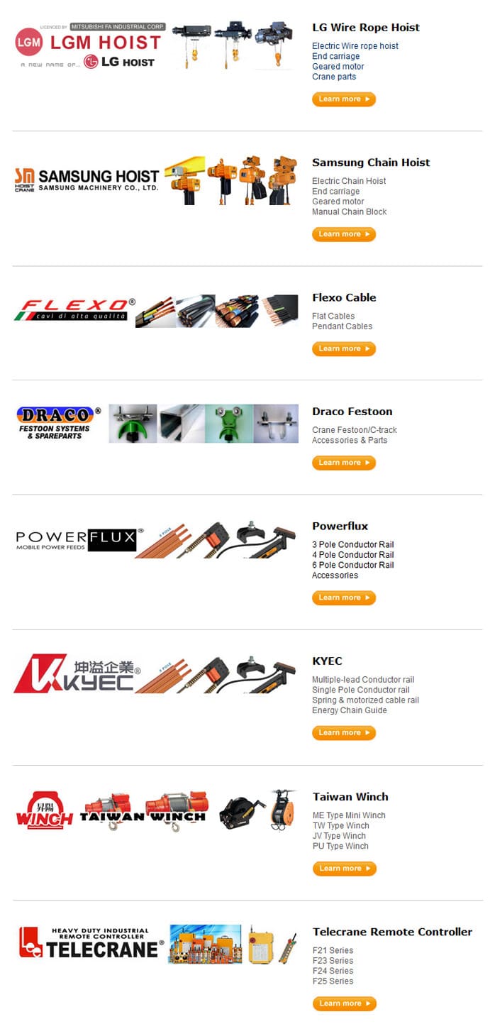 Banner List Product Hoist Crane Artikel